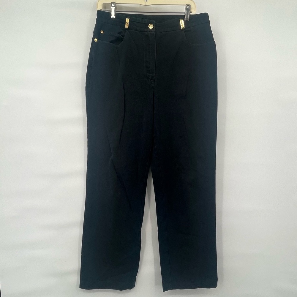 Vintage Saint John Sport black trouser gold hardware trouser pants